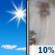 Sunday: A 10 percent chance of rain after 4pm.  Sunny, with a high near 65. Calm wind becoming southwest around 5 mph. 