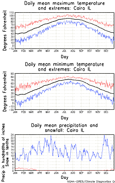 Cairo, Illinois Annual Temperature Graph