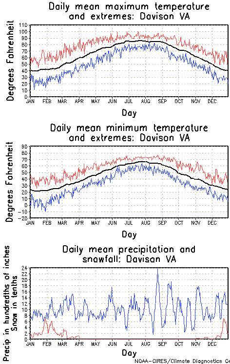 Davison, Virginia Annual Temperature Graph