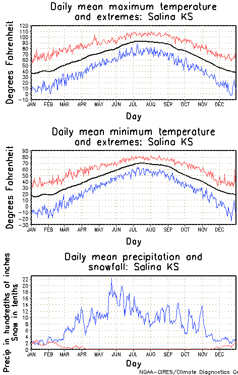Salina, Kansas Annual Temperature Graph