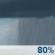 Sunday: Showers and possibly a thunderstorm before 4pm, then a chance of showers and thunderstorms after 4pm. High near 46. Chance of precipitation is 80%. Sunday: Showers and possibly a thunderstorm before 4pm, then a chance of showers and thunderstorms after 4pm. High near 46. Chance of precipitation is 80%.