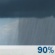 Today: Showers, with thunderstorms also possible after 1pm.  Patchy fog. High near 54. South southeast wind 3 to 6 mph.  Chance of precipitation is 90%. New rainfall amounts between a quarter and half of an inch possible. 