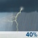 This Afternoon: A chance of showers and thunderstorms, mainly before 4pm, then a slight chance of rain and thunderstorms after 5pm.  Mostly cloudy, with a steady temperature around 64. Light west wind.  Chance of precipitation is 40%.