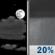 Friday Night: A slight chance of showers between 3am and 4am.  Increasing clouds, with a low around 53. South wind 5 to 8 mph, with gusts as high as 20 mph.  Chance of precipitation is 20%.